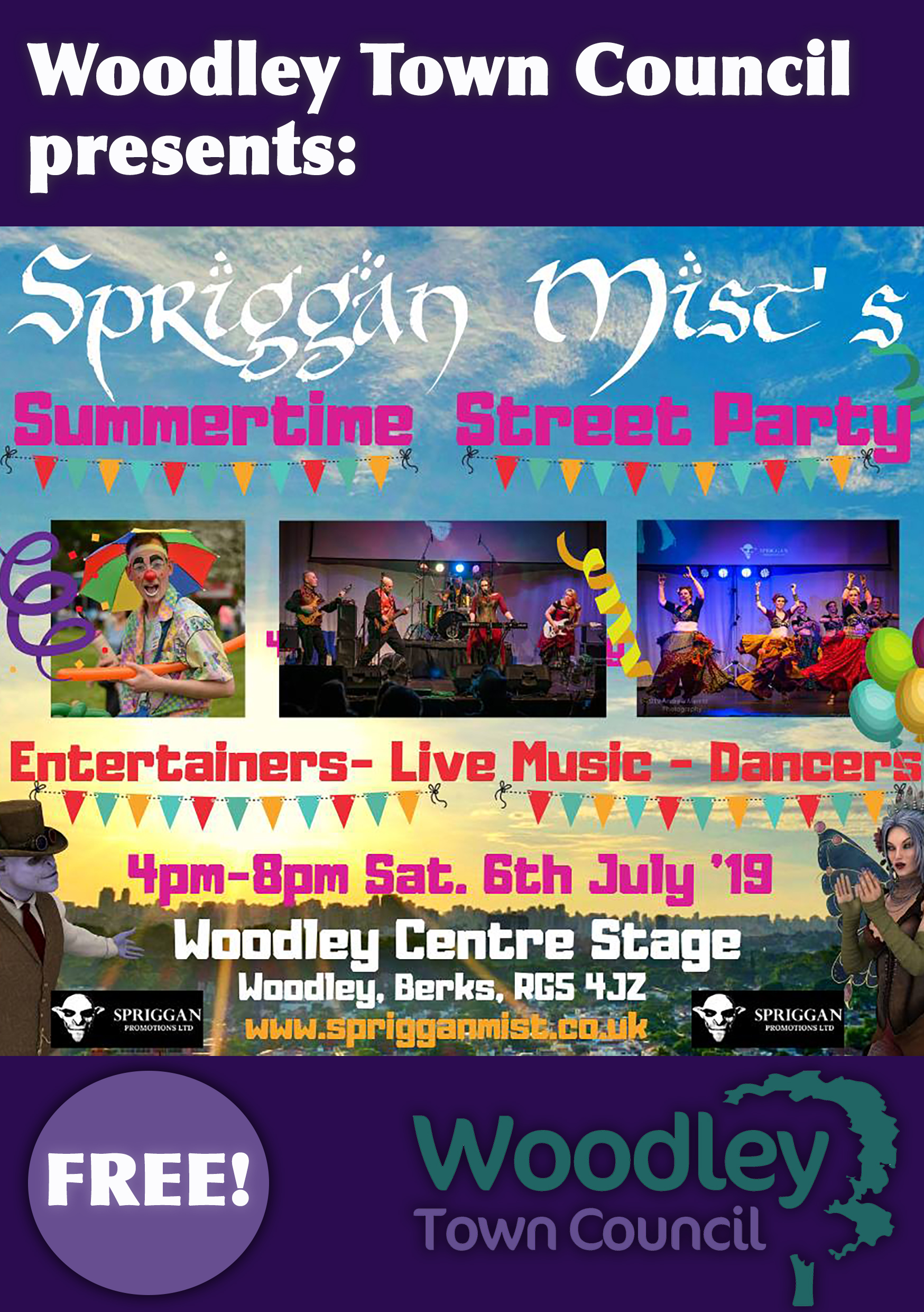 Woodley Town Council Street Party Centre Stage