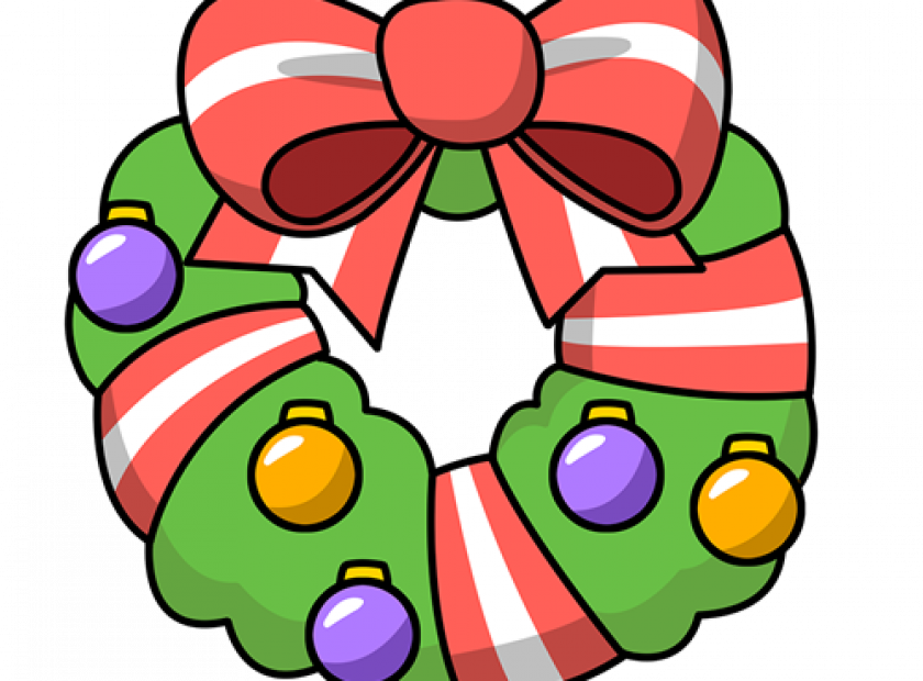 Cartoon Christmas wreath