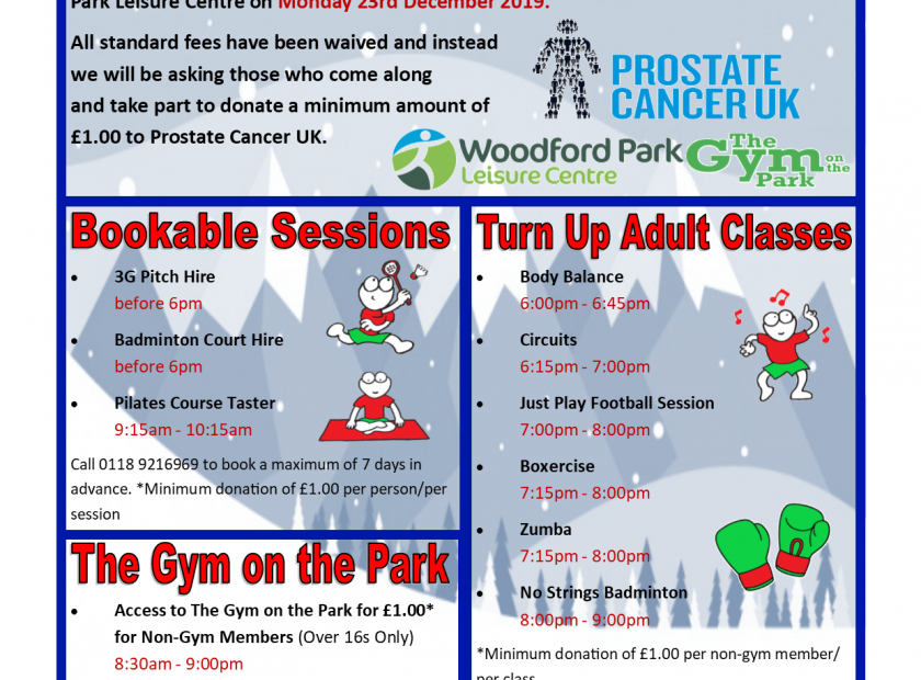 prostate cancer uk Woodford park leisure centre