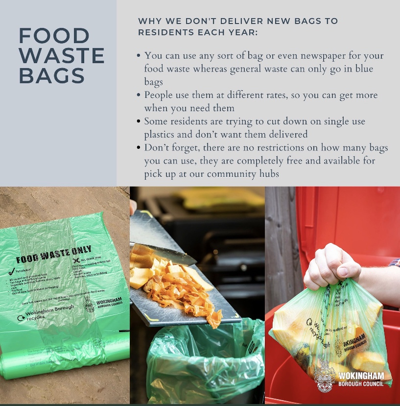 food waste bags wokingham woodley