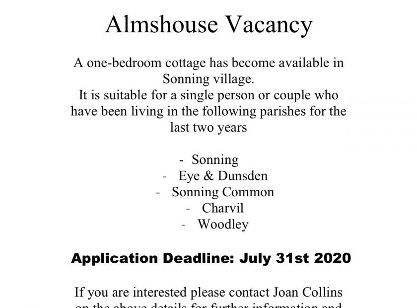 almshouse vacancy Sonning