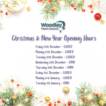 Christmas hours Woodley Town Council