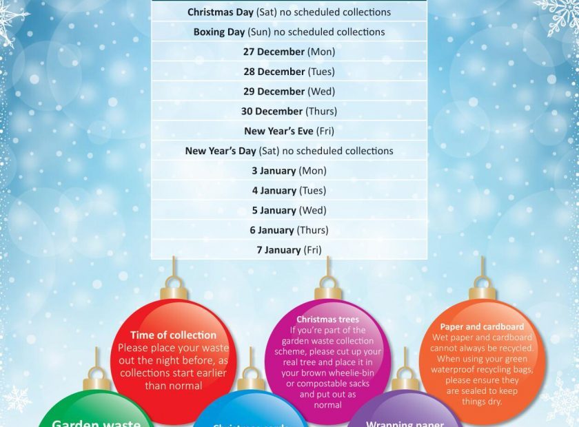 christmas rubbish and recycling collections