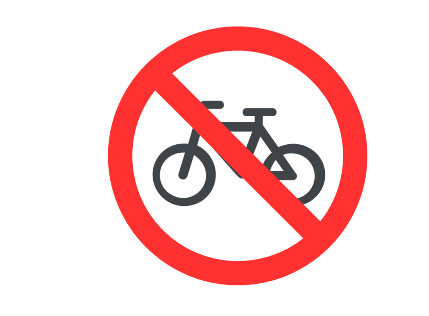 no cycling or e-scooters