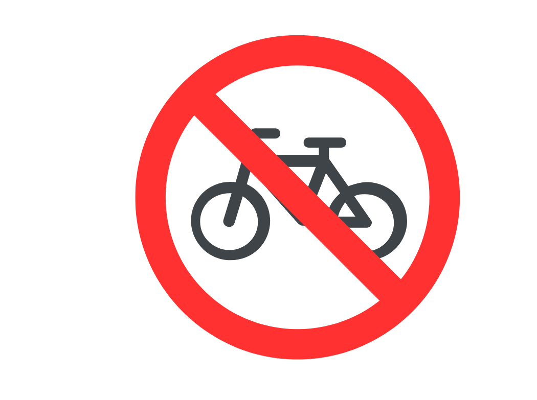 no cycling or e-scooters