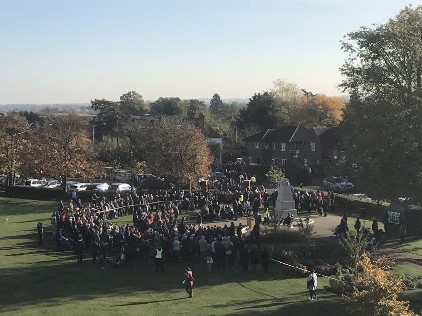 Aerial view of Armistice Day in Woodford Park
