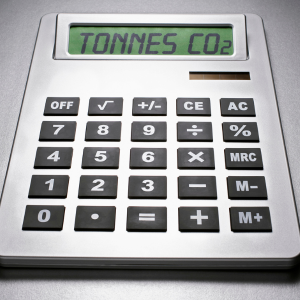 Calculator with Tonnes CO2 on the display