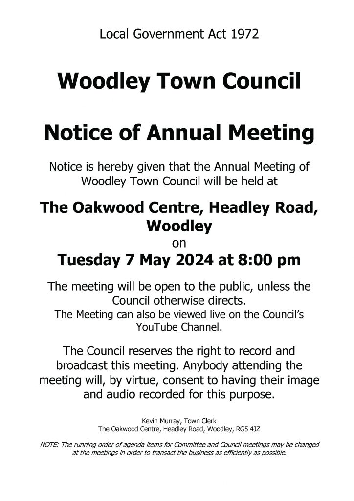 Notice of Annual Meeting of Full Council - 7 May 2024