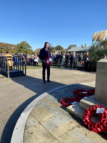 Town Centre Manager wreath laying - November 2023
