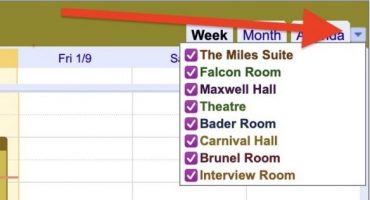 Image showing where to select the desired room on the linked online google calendar